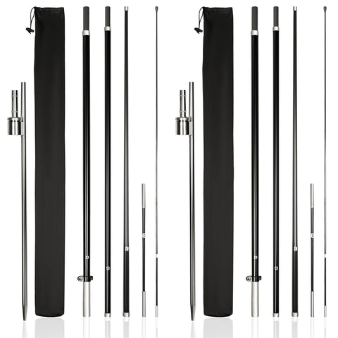 KLEXORE & CO feather flag pole kit assembled for tall outdoor displays.