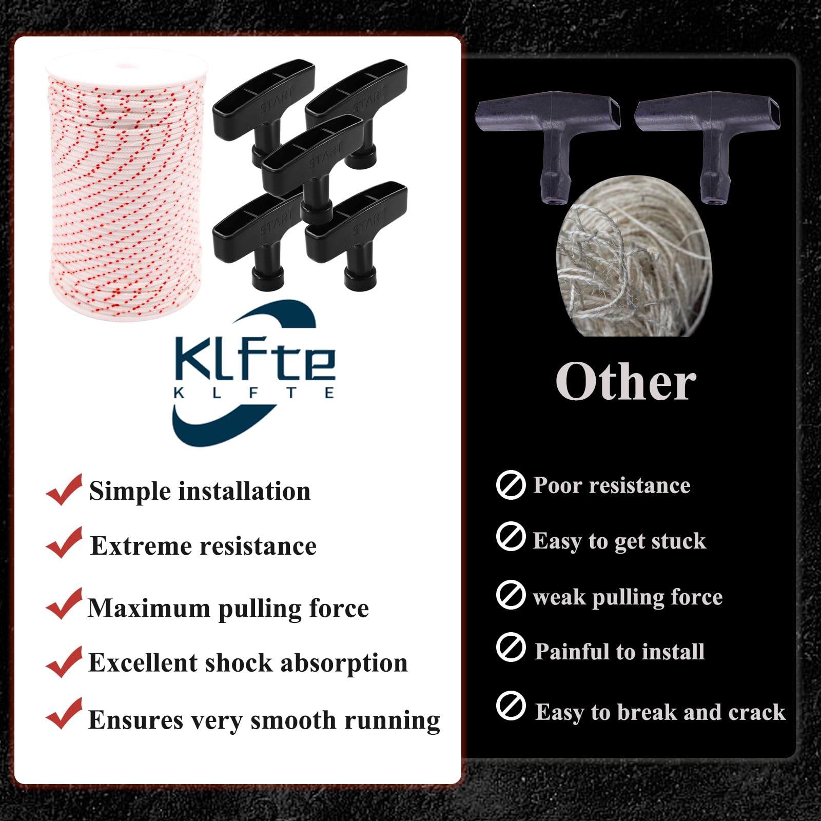 Klfte cut-to-length rope illustrates easy length customization.