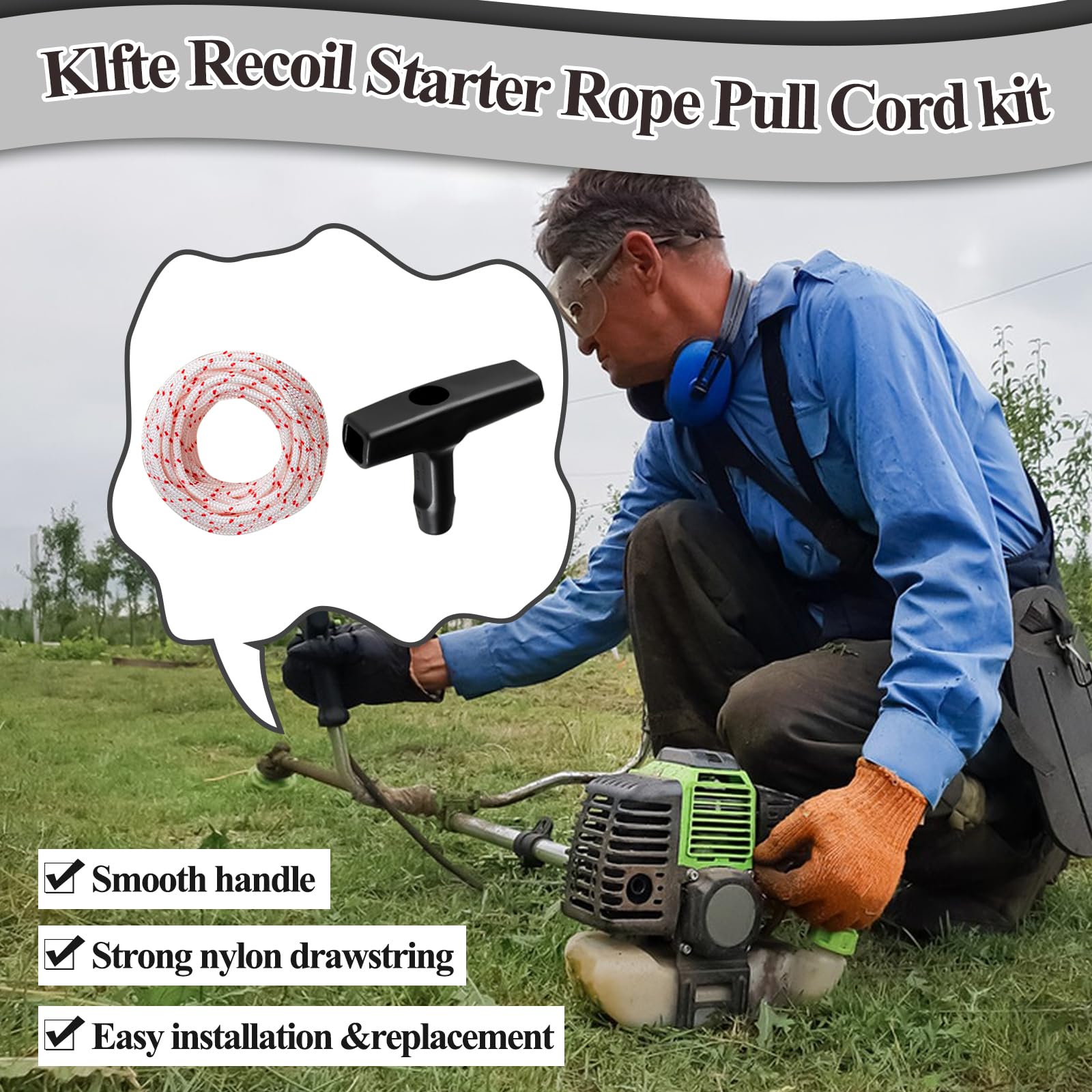 Klfte universal starter kit for lawn mowers generators and chainsaws