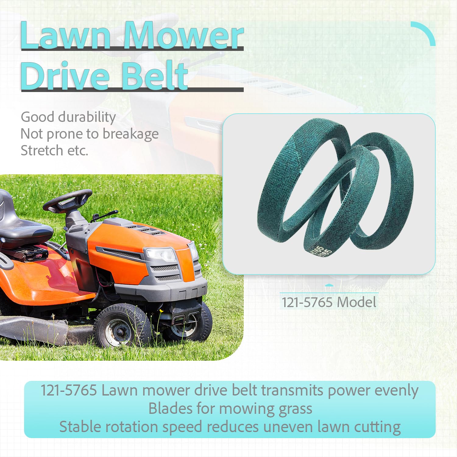 KLMHT belt for Toro Timemaster 30 inch deck, side close up showing durable build.
