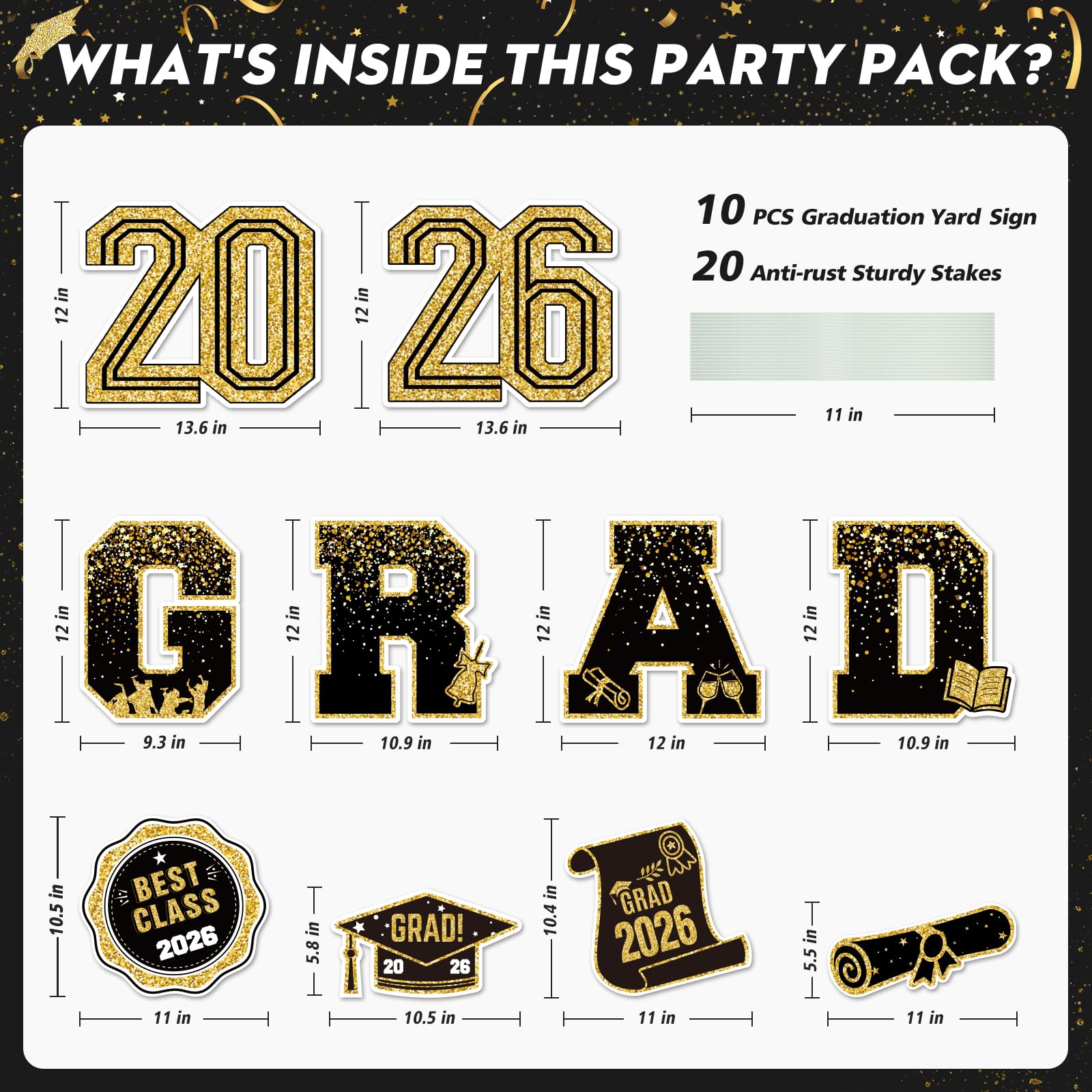 KLYRO congrats 2026 yard sign letters stand tall for a bold graduation display.