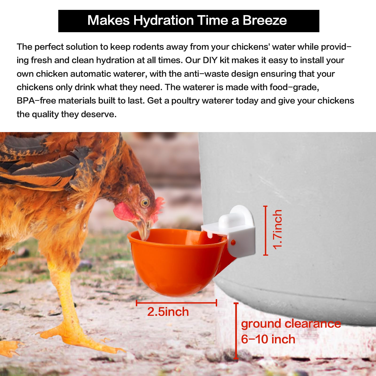 KLYWUN durable PP material designed for daily poultry use.