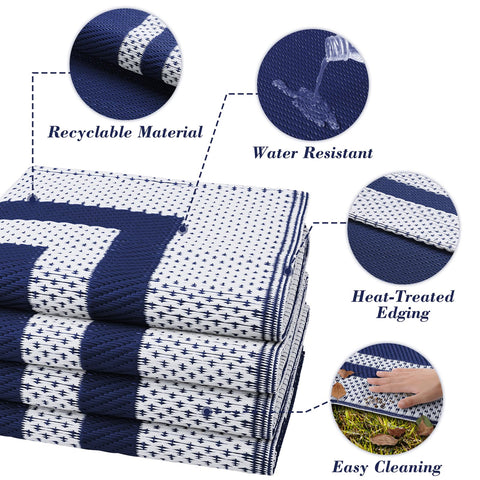 KMAT outdoor rug easy-clean waterproof surface handles spills