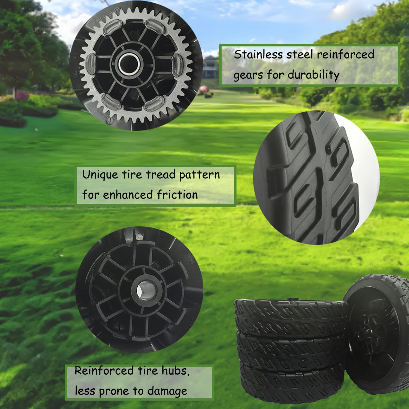 8-inch KMHGD wheel performs reliably on uneven terrain.