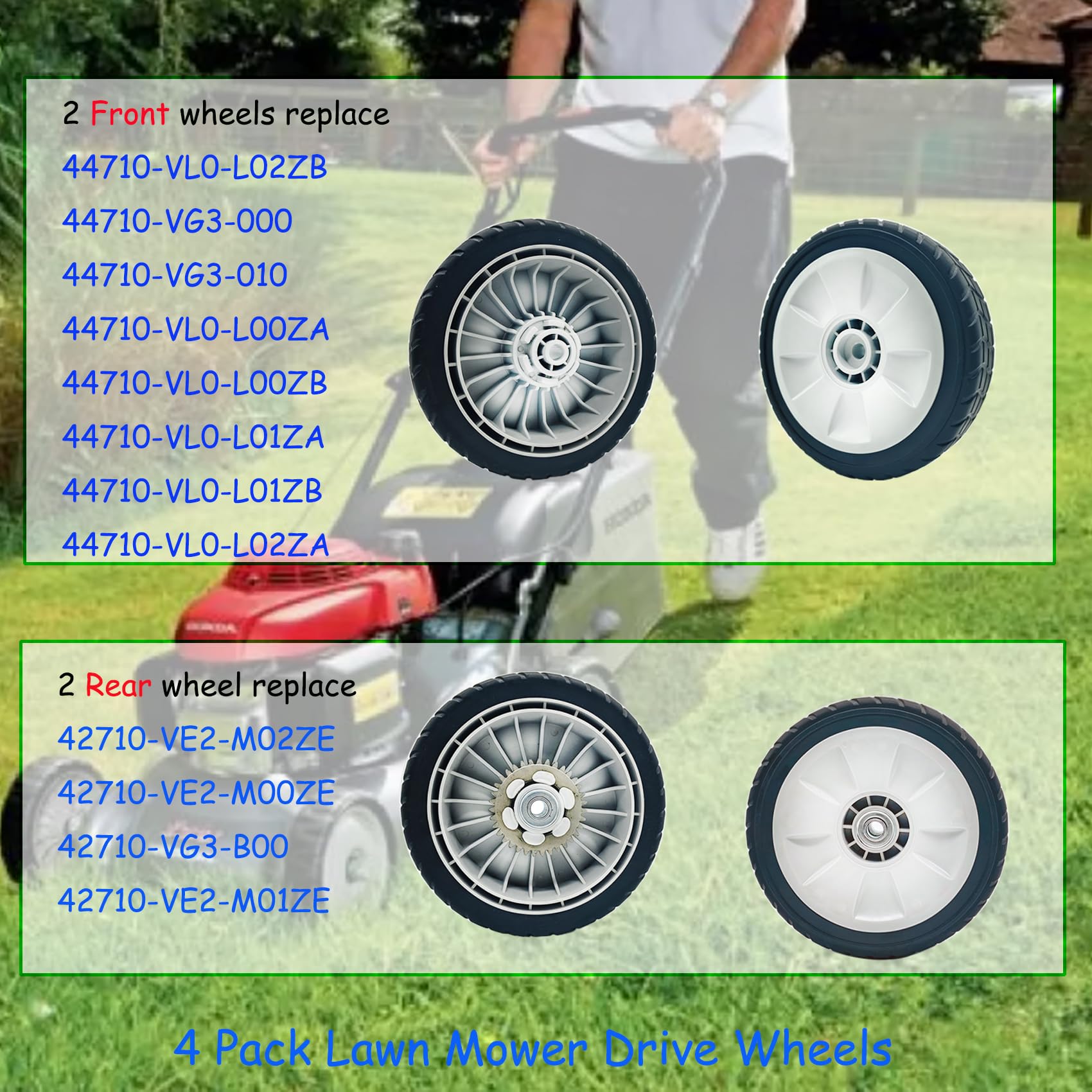 0.5-inch bore compatibility for common mower axles.