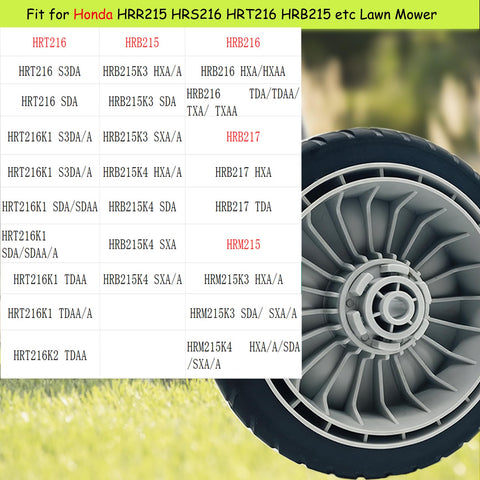 KMHGD lawn mower wheels pack with two front and two rear wheels.
