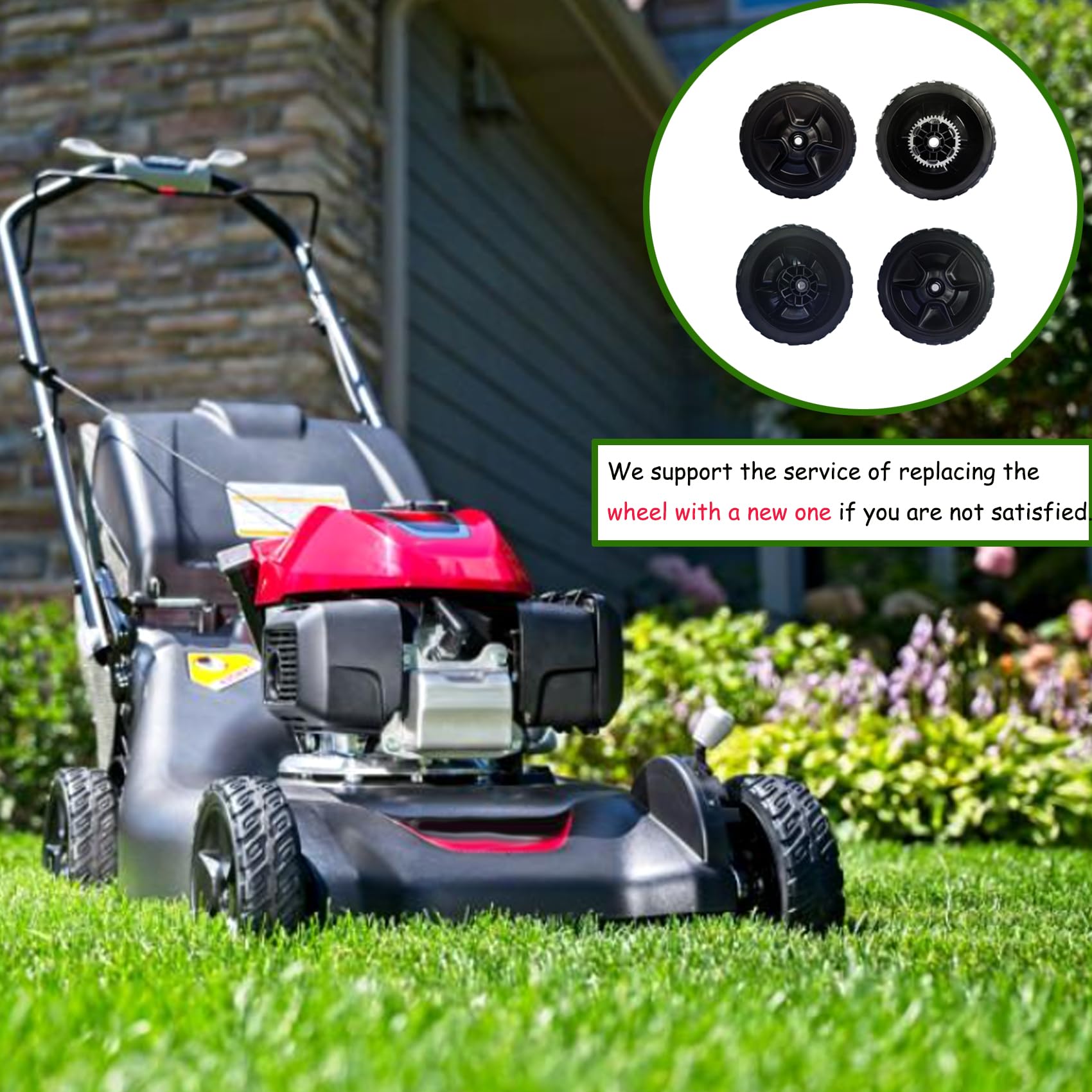 KMHGD lawn mower wheels enhance mowing efficiency and grip.