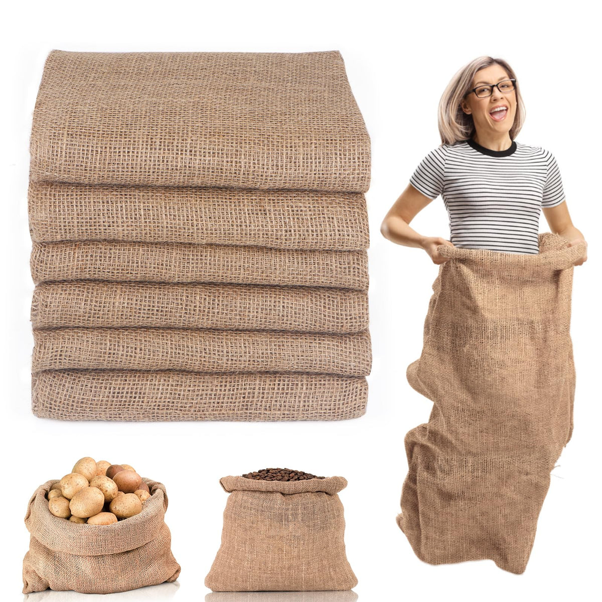 Kmise burlap sack field day setup, durable and reusable for all participants