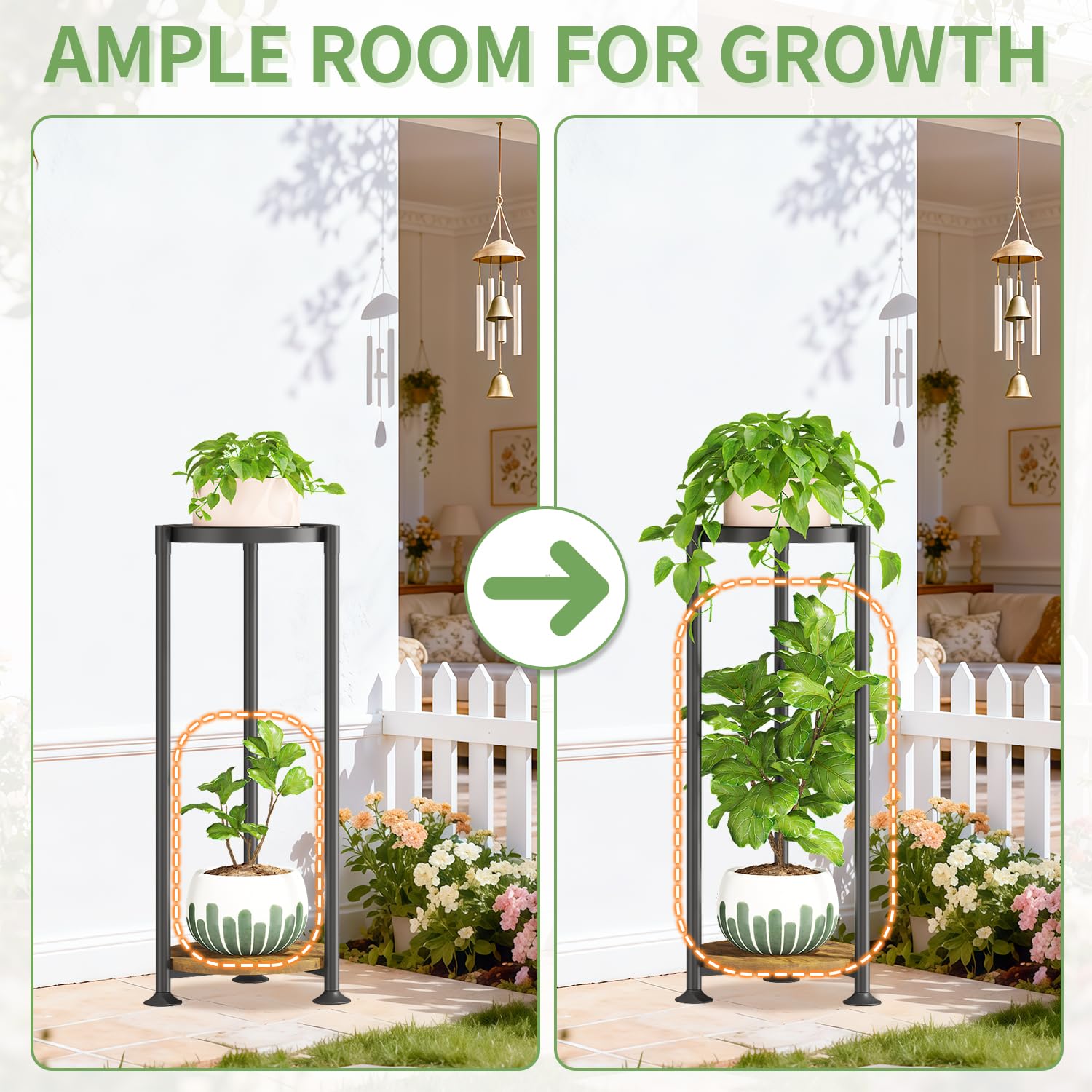 KMOTASUO 2-Tier Stand adjustable feet protect floors on uneven surfaces.