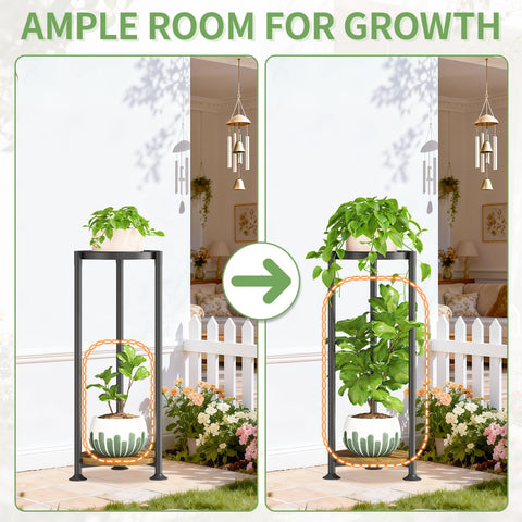 KMOTASUO 2-Tier Stand adjustable feet protect floors on uneven surfaces.