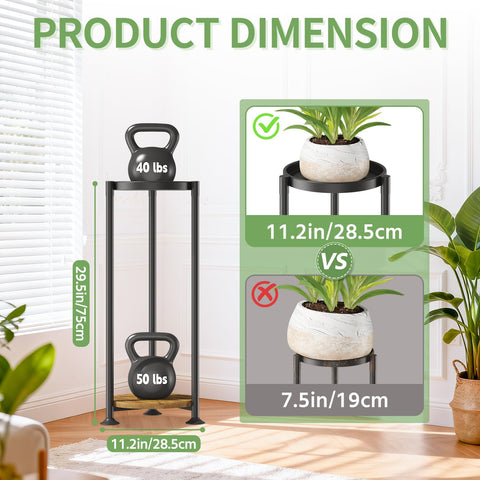 KMOTASUO 2-Tier Stand wide tray supports large, heavy pots securely.