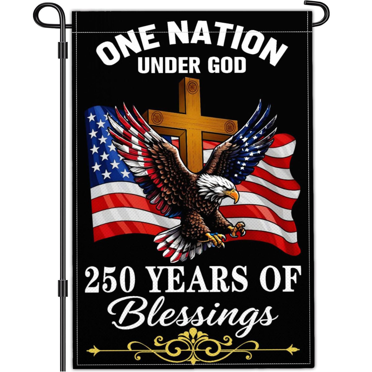 Kmxzint 250th Anniversary flag front view for outdoor display, sturdy 12x18 flag.