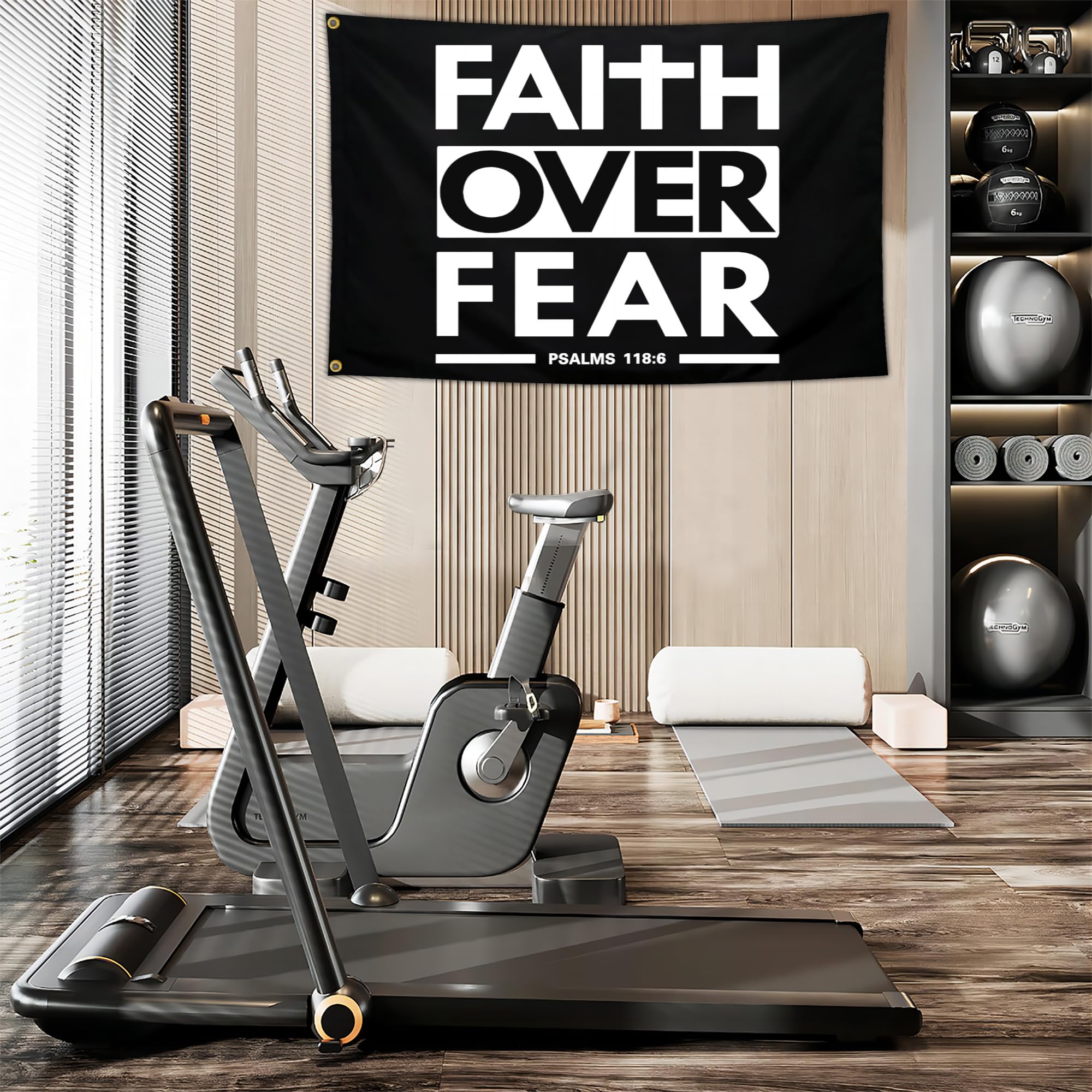 Kmxzint Home gym decor flag adds inspiration to training area
