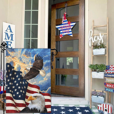 Kmxzint double-sided eagle flag for clear reads