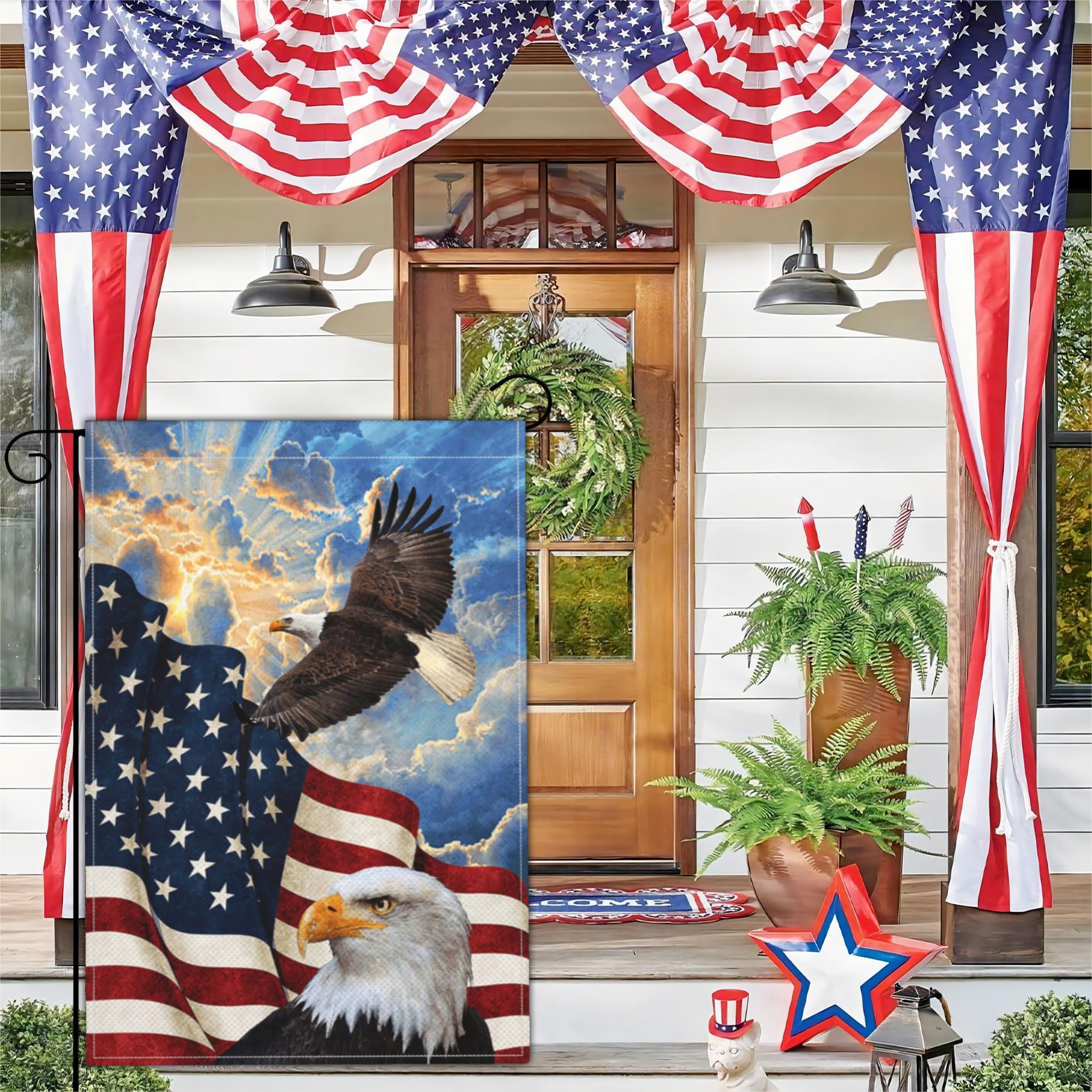Kmxzint Fourth of July flag double-sided visibility