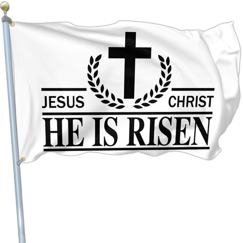 Kmxzint flag for front yard display with risen Christ design and outdoor durability