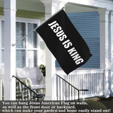 Kmxzint Jesus is King flag durable polyester for weather exposure