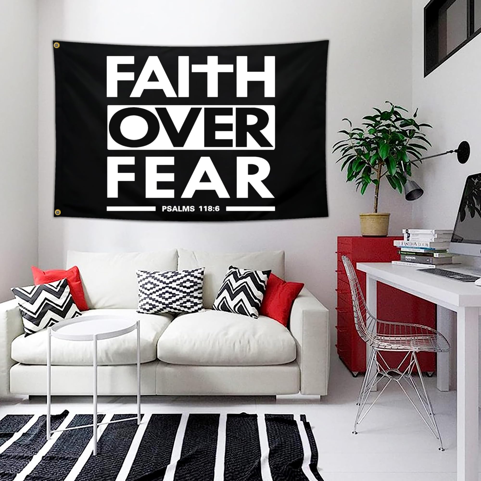 Kmxzint Motivational wall flag for gym, dorm, or office spaces
