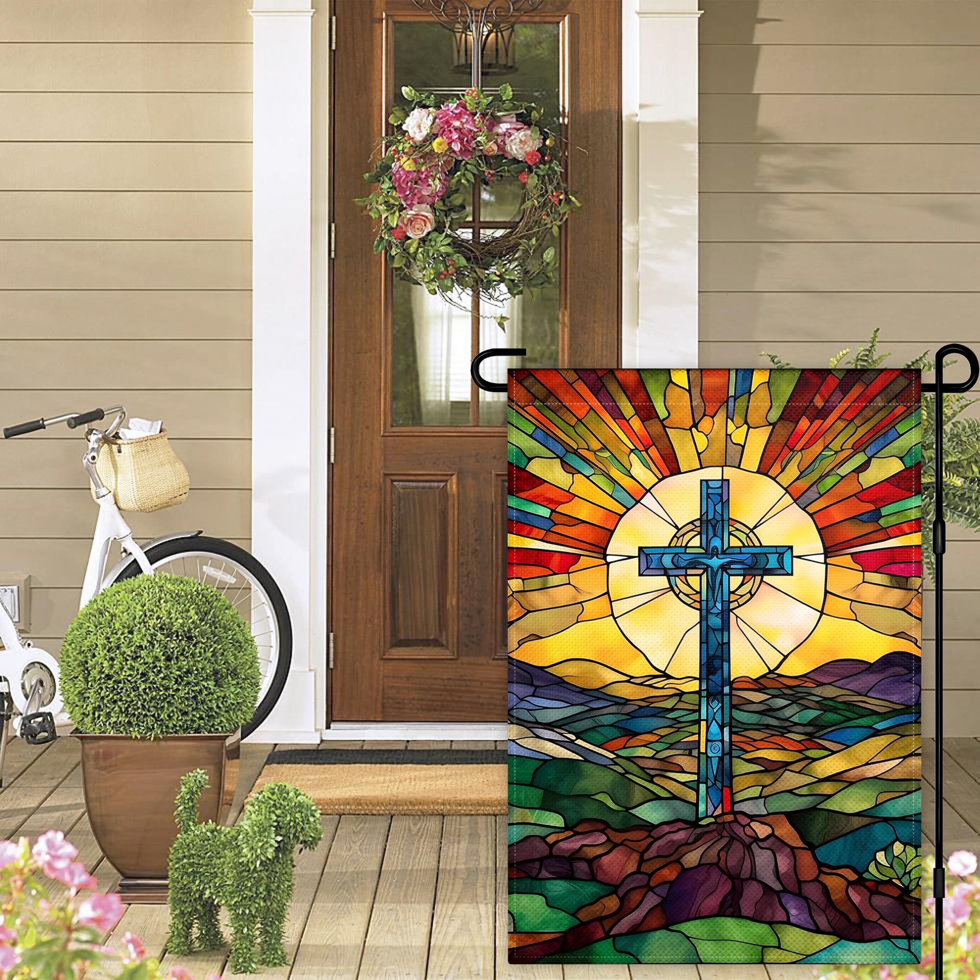 KNAPAL compact 12x18 yard flag enhances outdoor decor easily