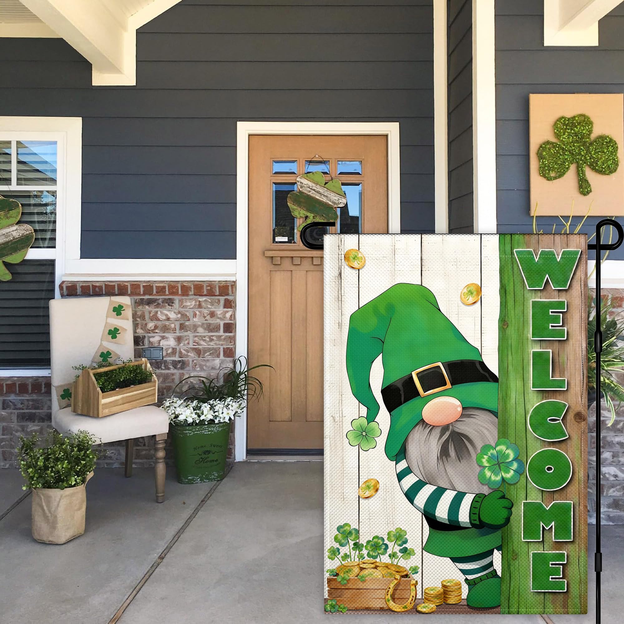 KNAPAL double sided garden flag visible from both sides