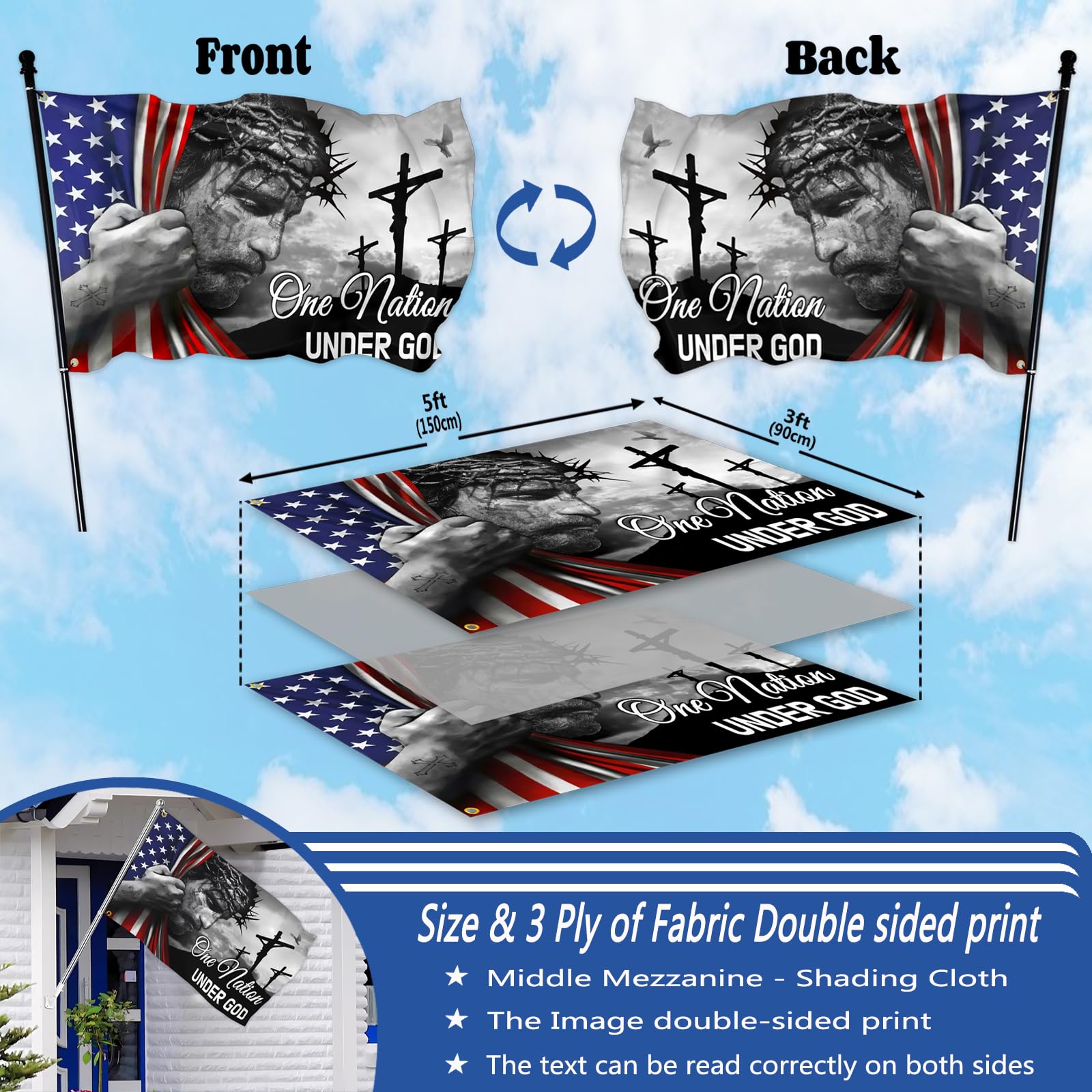 Brass grommets on KNAPAL flag for secure outdoor mounting