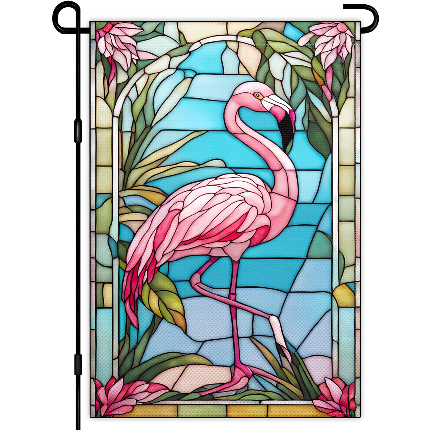 KNAPAL Flamingo Garden Flag outdoor 12x18 for durable yard decor.