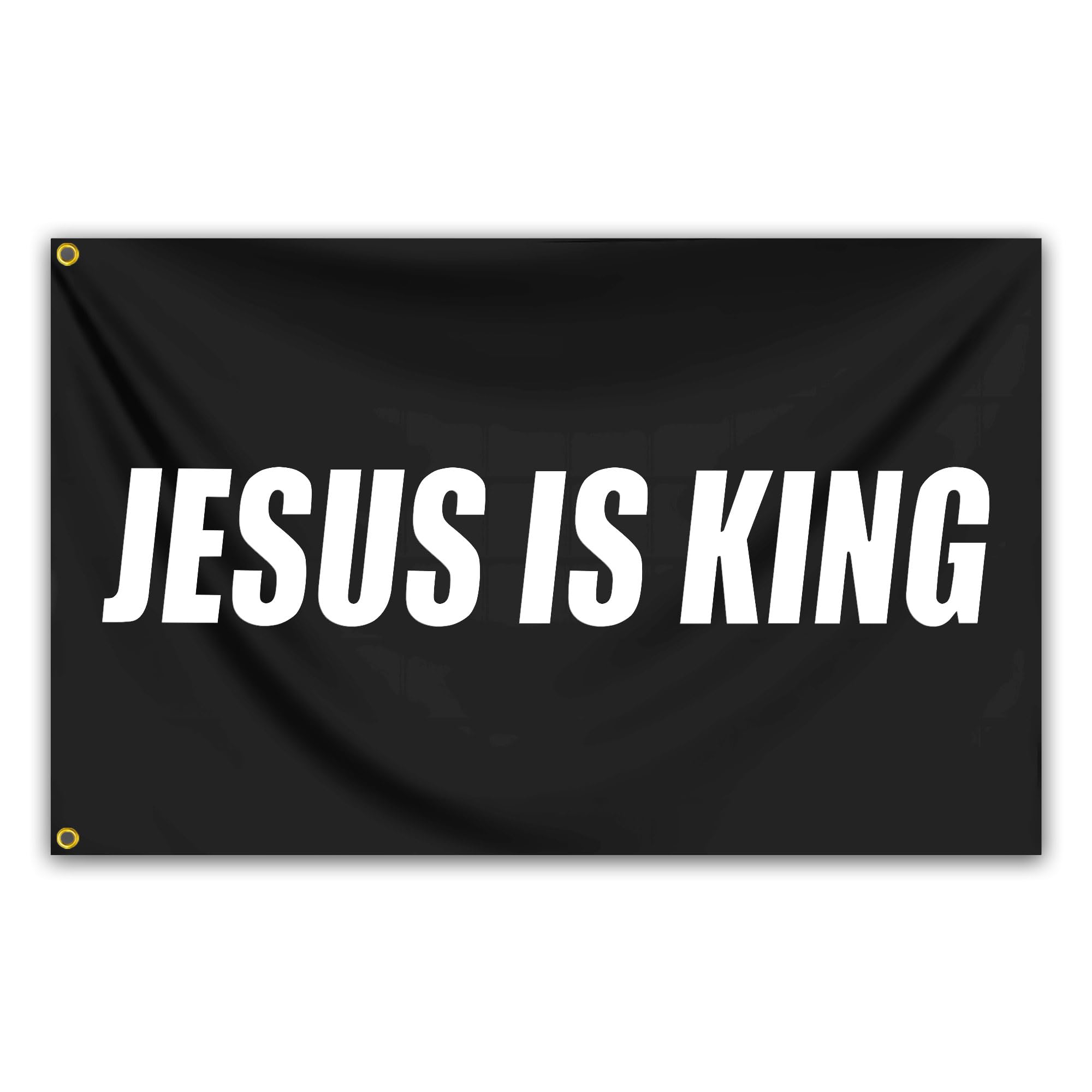 KNAPAL Jesus is King flag 3x5ft displayed outdoors with double-sided print