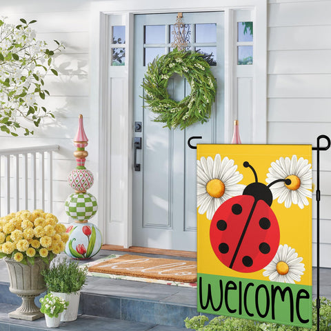 KNAPAL Ladybug Garden Flag double-sided print for visibility