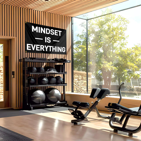 KNAPAL Mindset gym wall decor flag promotes an energized training space