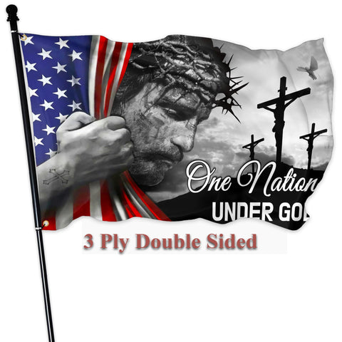 KNAPAL One Nation Under God flag front view with durable colors for outdoor use