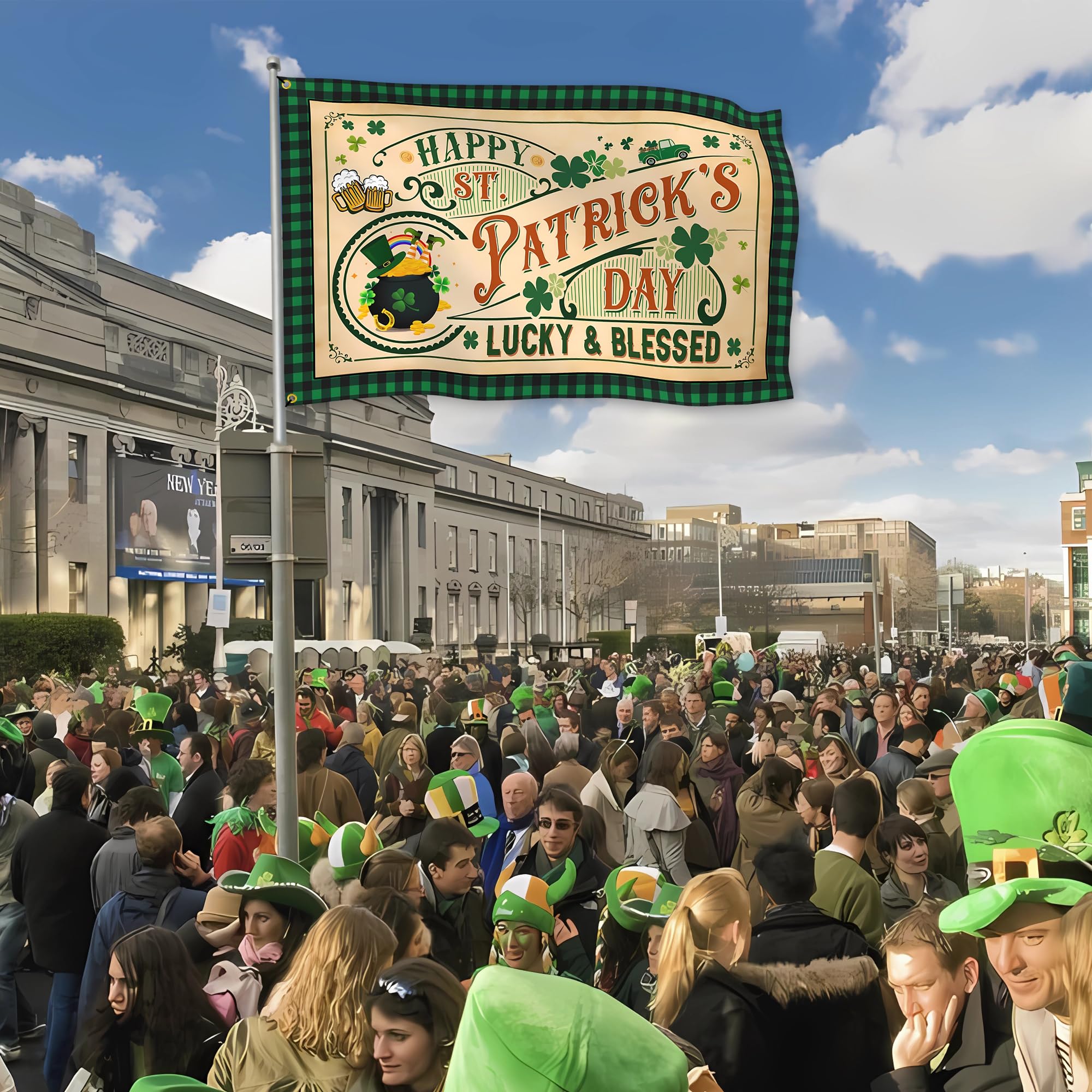 KNAPAL St Patrick's Day banner for house or yard lighting up celebrations.