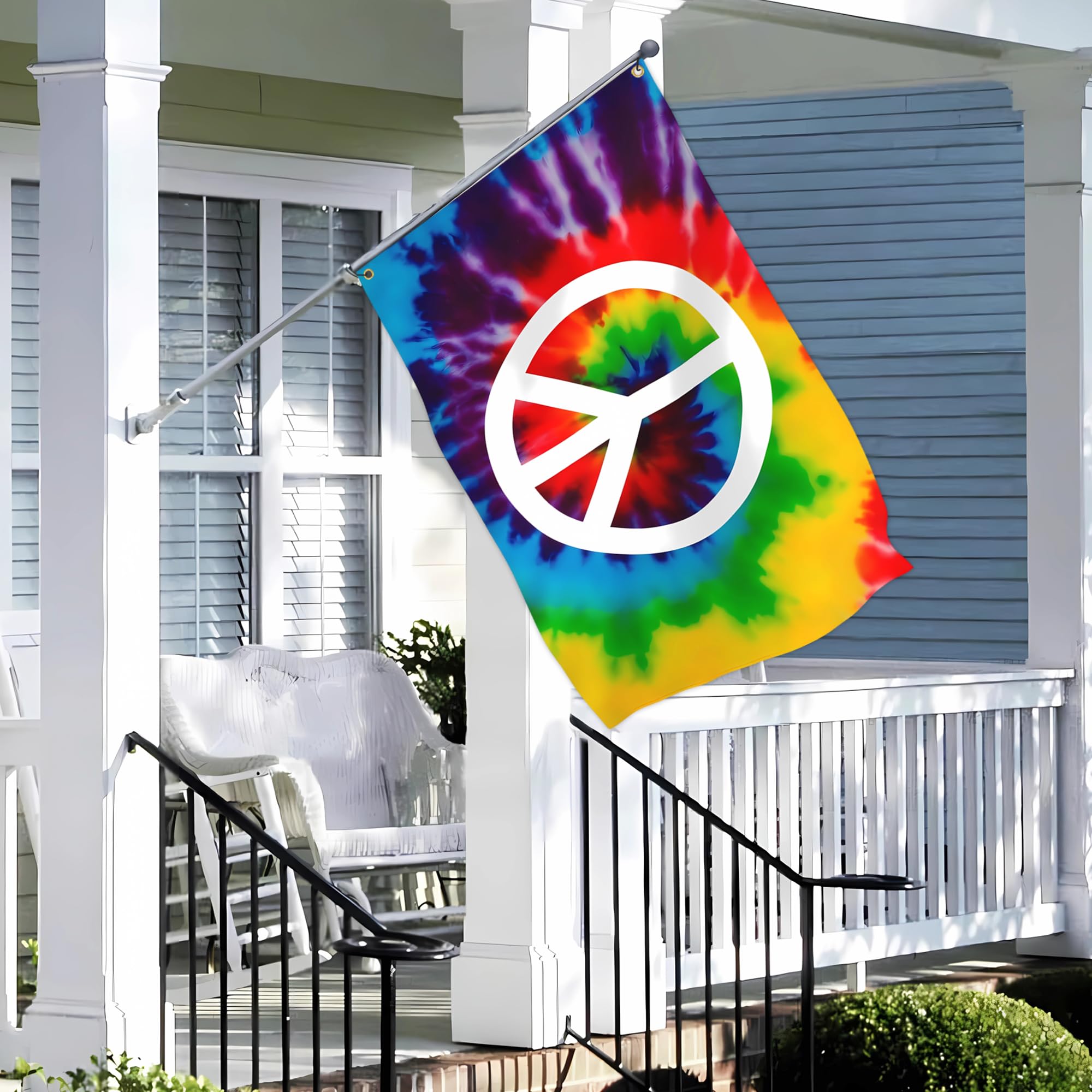 KNAPAL Double-stitched polyester flag resists wear outdoors.