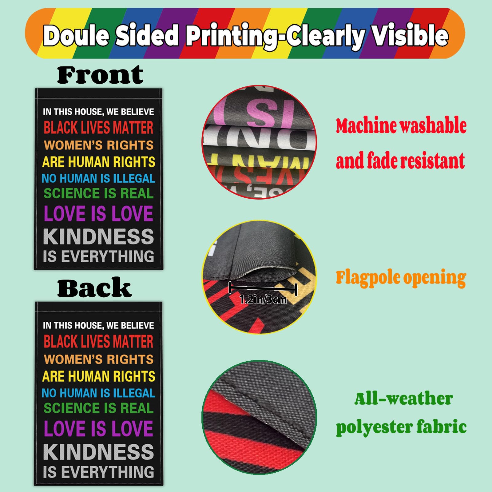 KNAPAL Science Is Real flag, double-sided printing for lasting outdoor color.