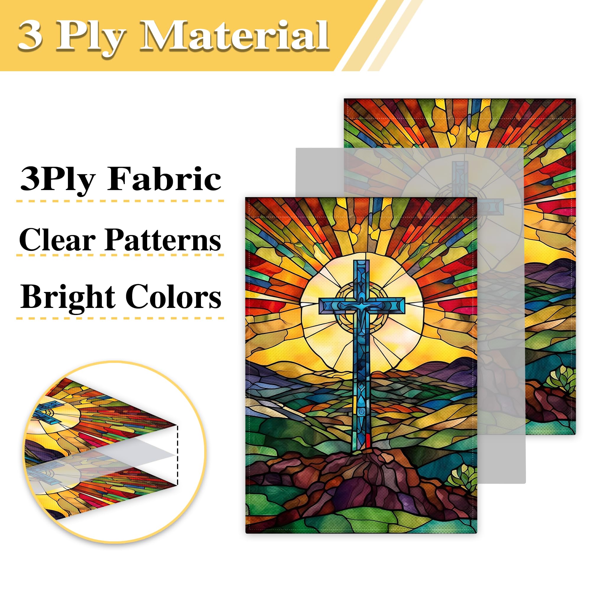 KNAPAL silk-screen printed cross flag with high color fidelity on both sides