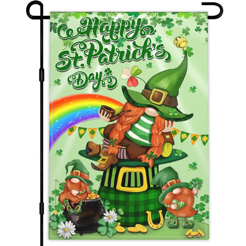 KNAPAL flag with shamrock front boosts curb appeal in your yard.
