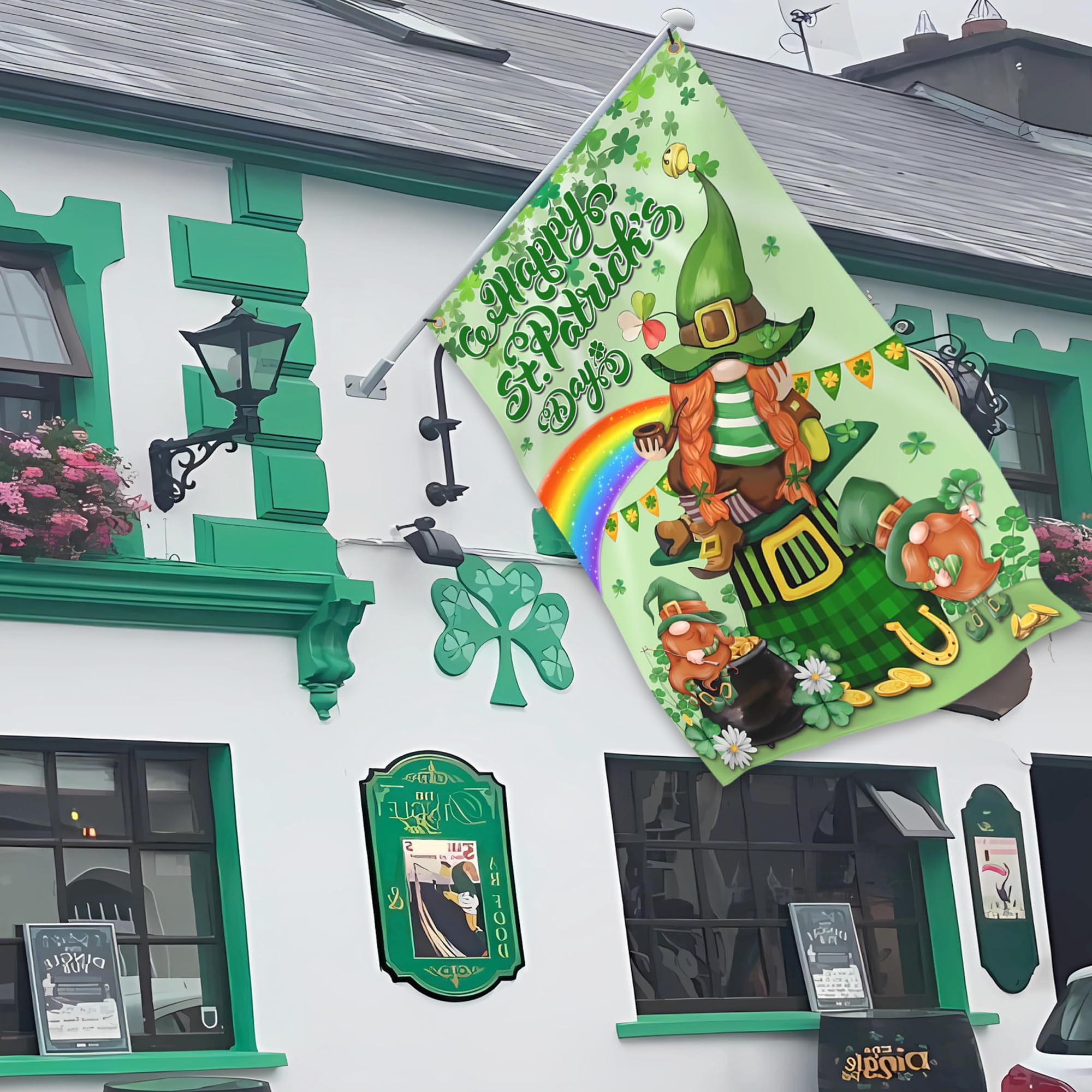 KNAPAL St Patrick's Day flag silk-screen printing preserves vivid colors on both sides.