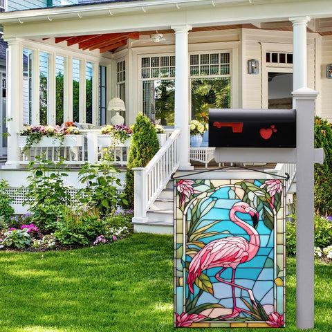 KNAPAL Flamingo flag with tropical flair to brighten summer yard spaces.