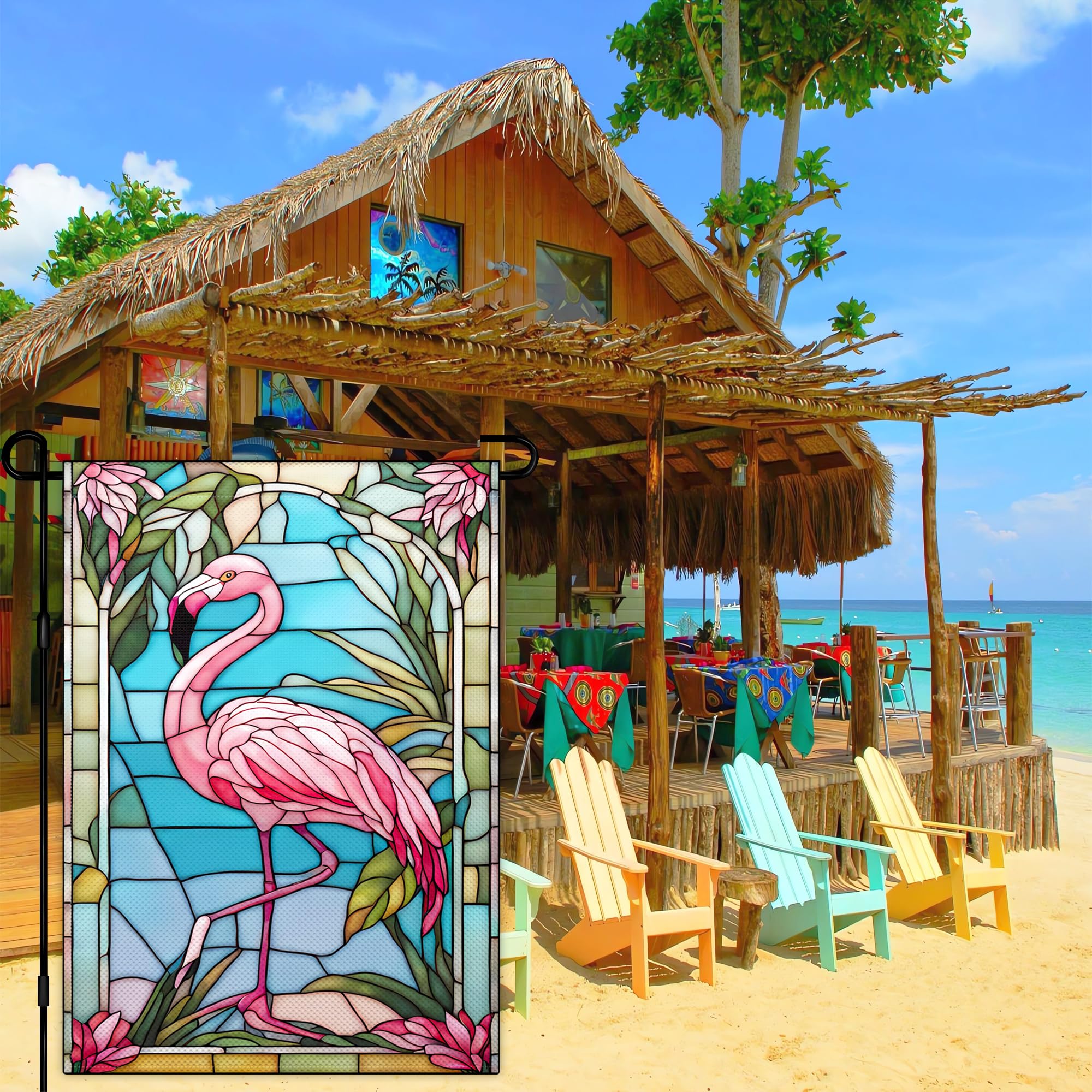 KNAPAL Hawaii tropical design flag perfect for spring and summer yard decor.