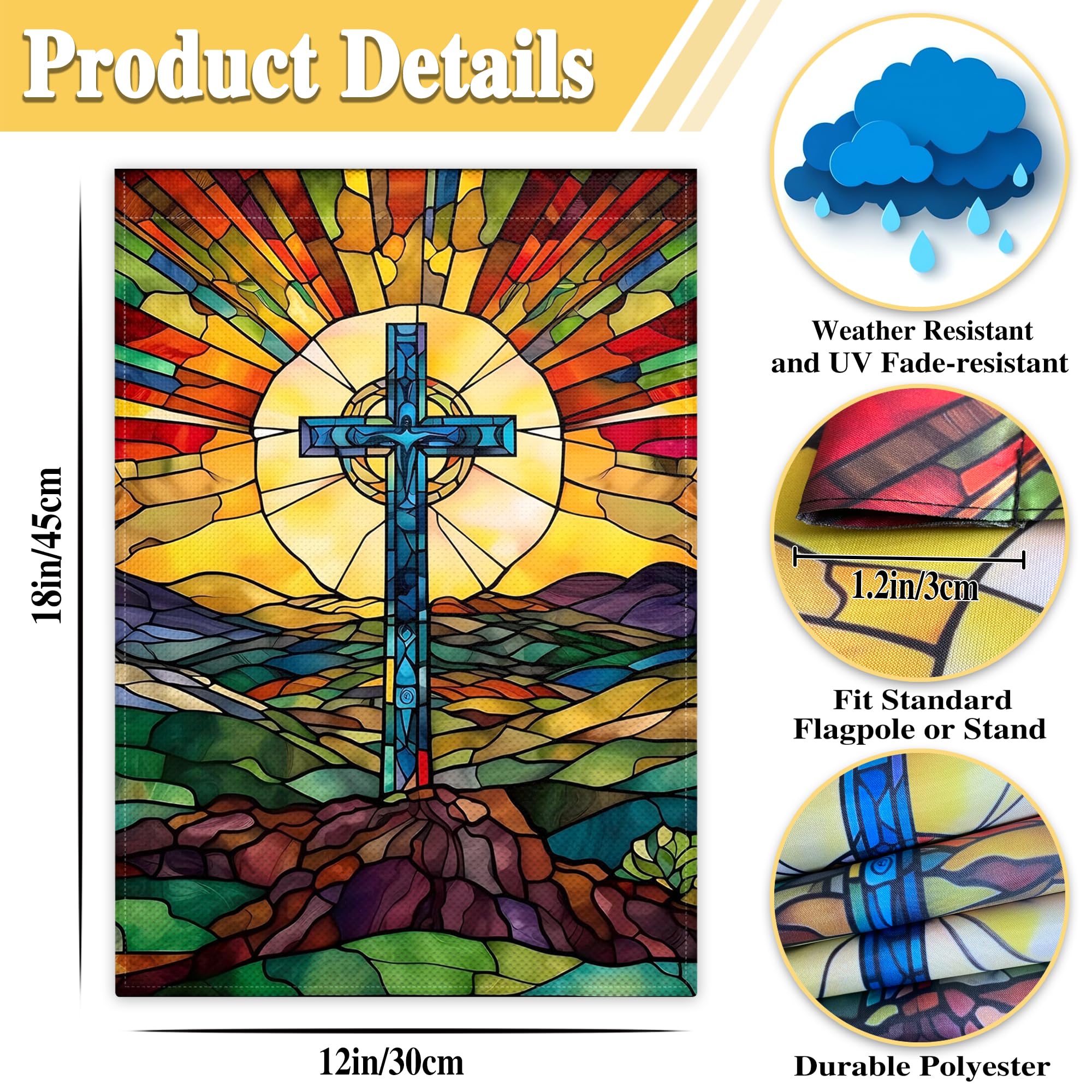 KNAPAL UV-fade resistant cross flag preserves vibrant colors outdoors