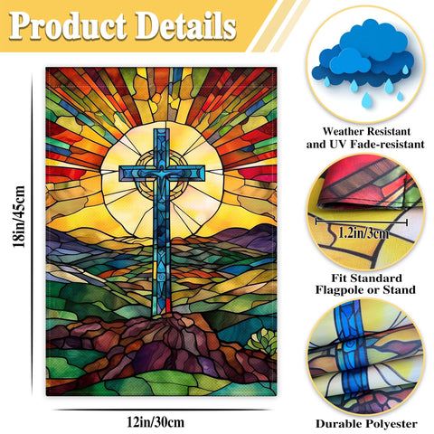 KNAPAL UV-fade resistant cross flag preserves vibrant colors outdoors