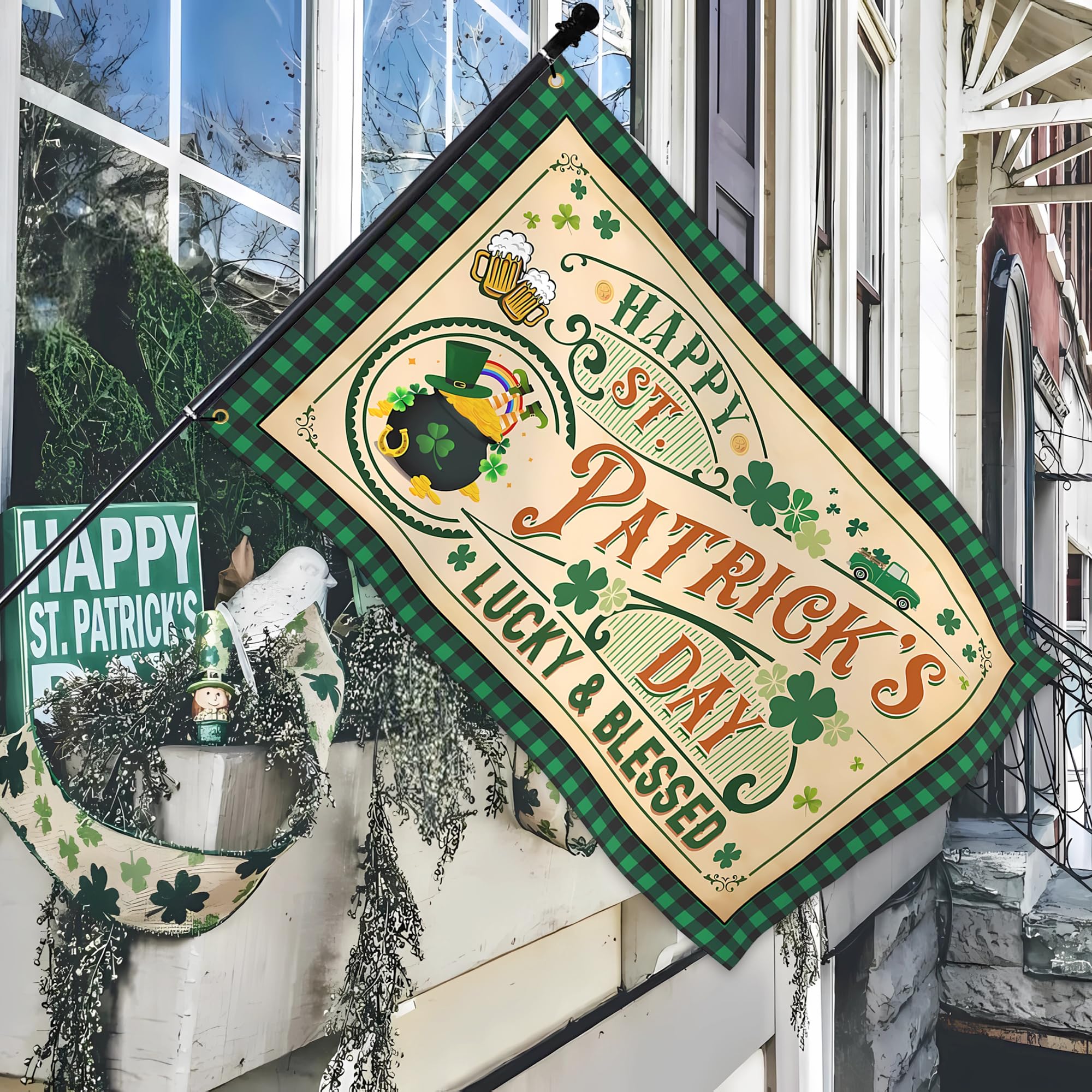 KNAPAL outdoor flag 3x5 displays mirrored print on both sides for visibility.