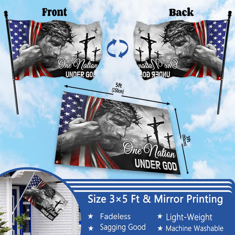 KNAPAL yard flag with Christian imagery for patriotic outdoor decor
