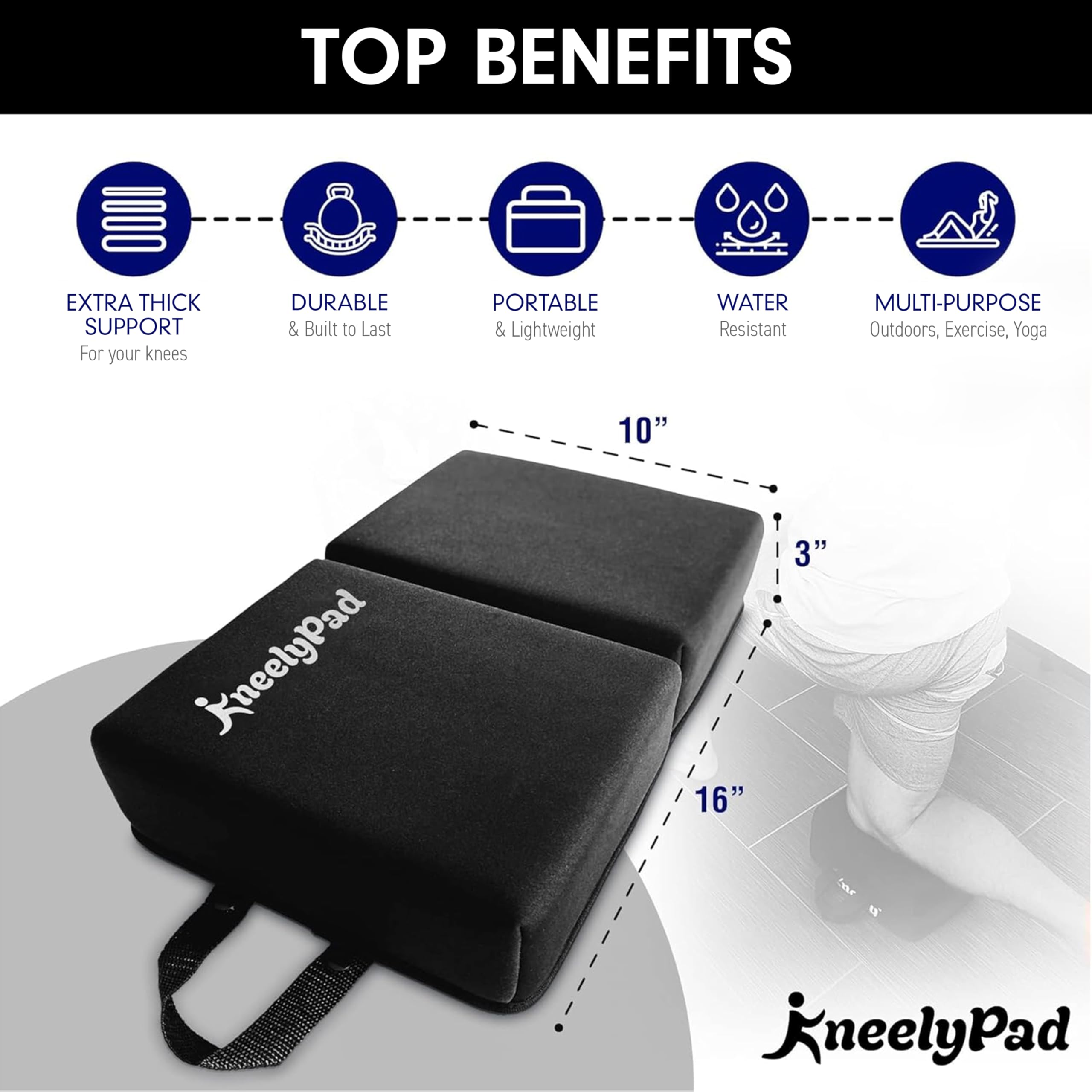 KneelyPad memory foam close up showing plush support.