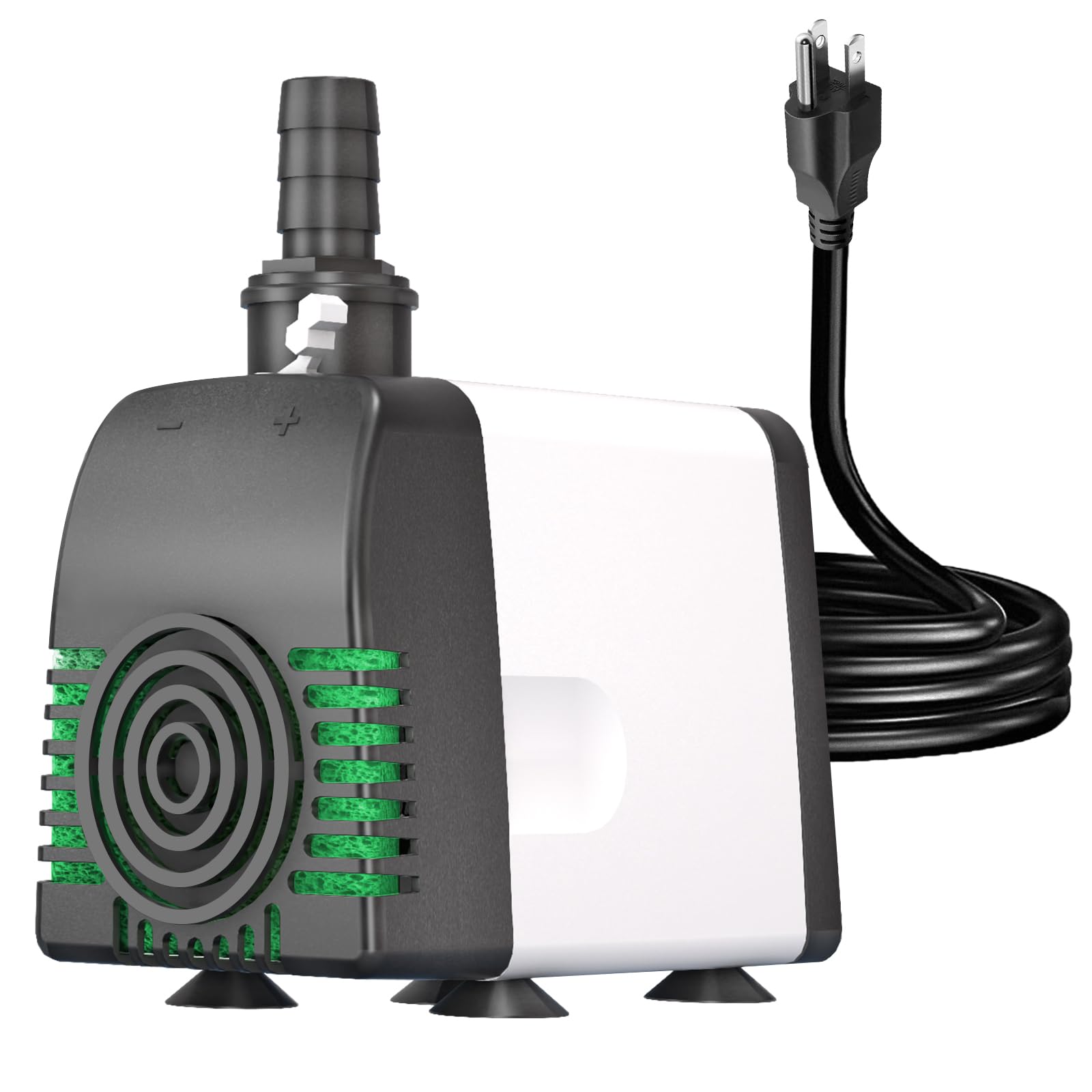 Knifel 880GPH submersible pump front view shows compact ABS housing for ponds