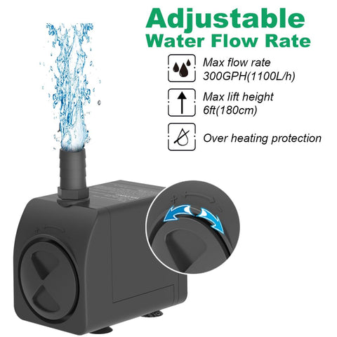 Knifel submersible pump with 6ft lift for reliable pond circulation.
