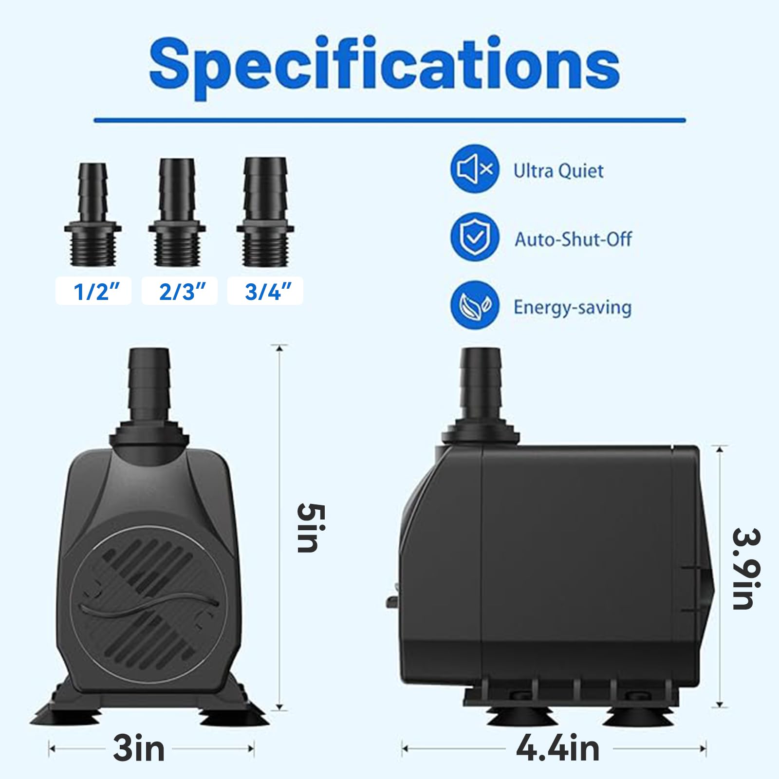 Knifel submersible pump 8.2ft lift enables water delivery to higher outlets.