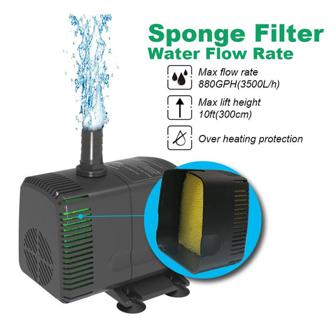 Knifel submersible pump ideal for ponds, fountains, and hydroponics.