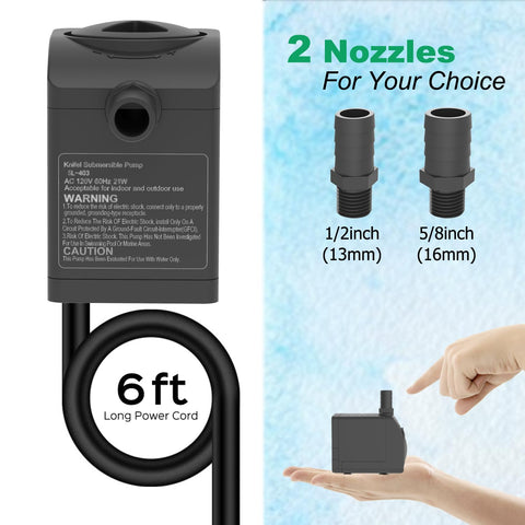 Knifel pump powers small ponds and water gardens with dependable circulation.