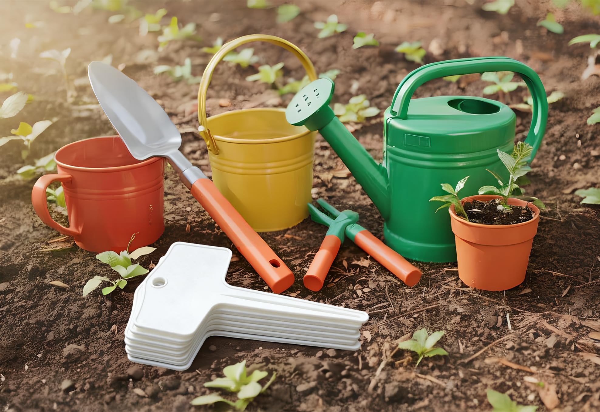 KNLLFolan garden markers stay organized with 50-piece stake set.