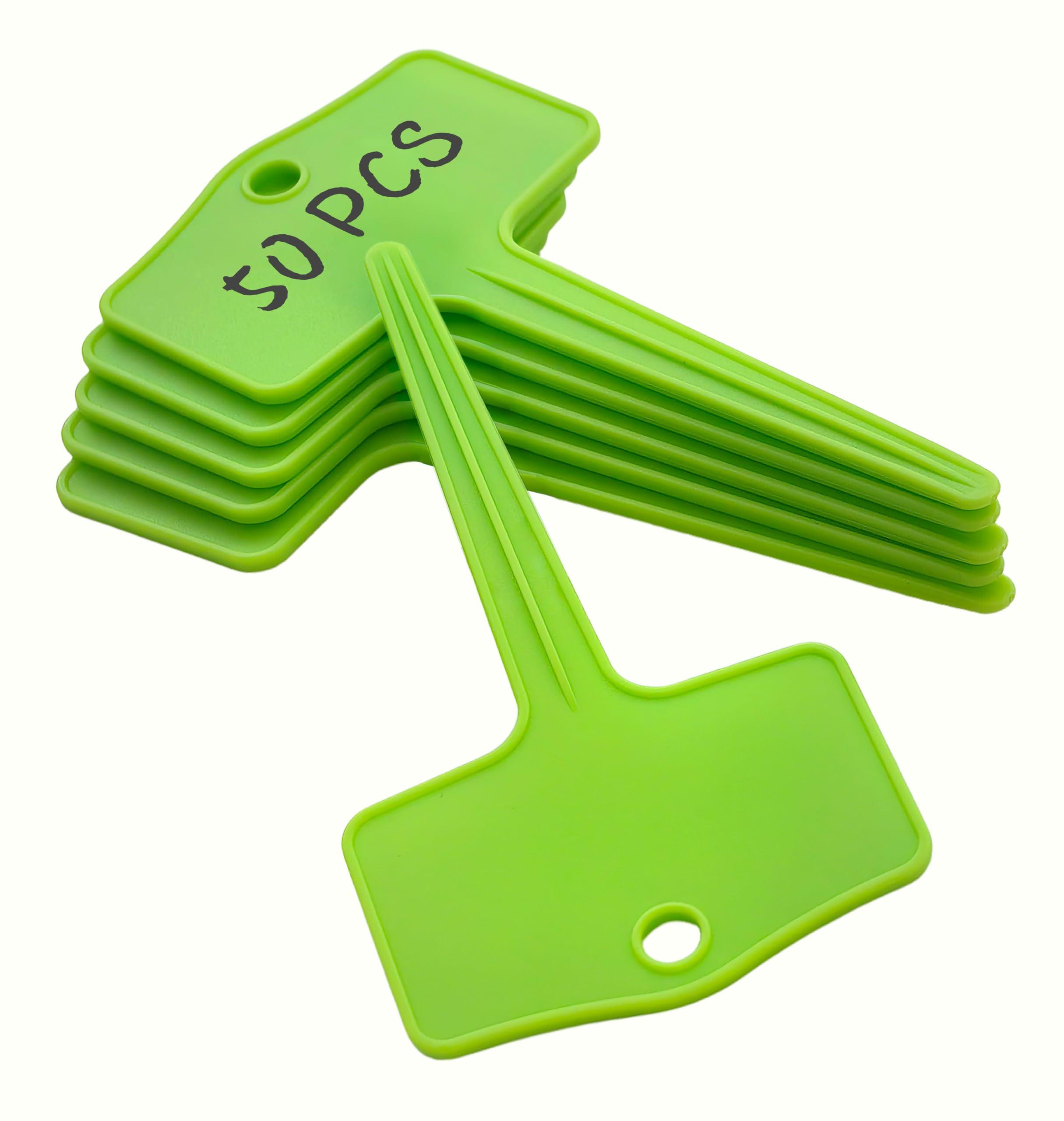 KNLLFolan plastic plant T-Type labels in green for easy outdoor organization.